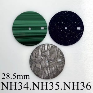 Cadran de montre en pierre de sable bleue naturelle de haute qualité 28,5 mm NH34 NH35 NH36, cadran vert météorite malachite, logo personnalisé par le fabricant - Product Image 2