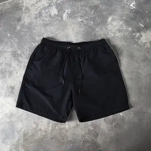 Wholesale Men's Solid Colors High Quality Quick Dry Board Swimming Beach Gym Shorts With Drawstring Side Pockets Swim Trunks