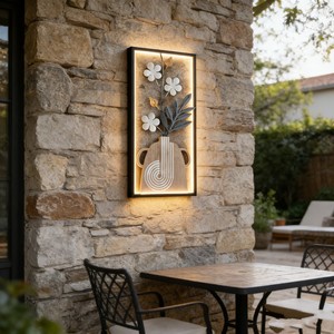 Lampe murale solaire de jardin LED, panneau décoratif extérieur, résistant à l'eau, alimenté par l'énergie solaire - Product Image 4