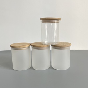 Vaso de 9oz/270ml Transparente Esmerilado para Decoración del Hogar, con Tapa de Madera, para Sublimación, Personalizable, con Tapas de Bambú para Regalos - Product Image 4