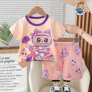 Combinaisons d'é<span class=keywords><strong>t</strong></span>é à manches courtes pour enfants, garçons et filles, ensembles de <span class=keywords><strong>t</strong></span>-shirts et shorts pour bébés, vêtements d'é<span class=keywords><strong>t</strong></span>é pour enfants pour garçons - Product Image 4