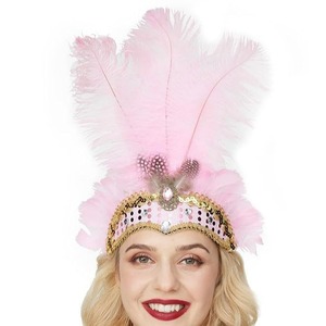 Corona de Cristal de Carnaval, Tocados de Plumas, Accesorios de Mardi Gras, Diadema de los Años 20, Diadema de Halloween para Mujer - Product Image 4