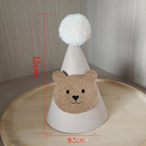 Stile DAMAI INS carino cappello di feltro stile foresta tessuto Non tessuto per <span class=keywords><strong>bambini</strong></span> primo compleanno vestito fino foto cappello di scena per il compleanno - Product Image 6