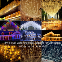 Guirlande lumineuse LED en cascade Molt Factory, étanche IP44, en PVC, blanc chaud, pour décorations de Noël et de fêtes