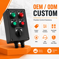Estación de Control a Prueba de Explosiones IP65 Personalizada con Entrada de Cable Doble y Botones de Arranque/Parada para Control de Motor, Bomba y Ventilador
