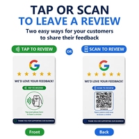 Carte de revue Google NFC avec puce NFC préprogrammée, PVC CR80, étanche, code QR et retour numérique pour les clients professionnels