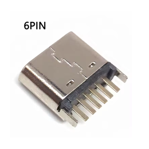Conector de Enchufe SMT de <span class=keywords><strong>6</strong></span> Pines, <span class=keywords><strong>Micro</strong></span> <span class=keywords><strong>USB</strong></span> Tipo C 3.1 Hembra, Colocación SMD DIP, Metal de Alta Calidad para Diseño de PCB, PD de Alta Corriente y Carga Rápida - Product Image 5