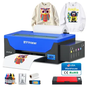 Rinter-Kit de impresora textil A3 DTF colorsun 1390 PET, máquina de impresión de inyección de tinta con base plana, de 30cm