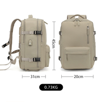 Sac à dos d'affaires BEARKY personnalisé OEM pour ordinateur portable avec port de charge USB, résistant à l'eau, antivol, pour embarquement en cabine