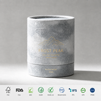 Emballage en tube de papier personnalisé, toutes tailles, boîte cylindrique rigide en carton, tube cadeau écologique en kraft FSC pour parfum, bougie, thé