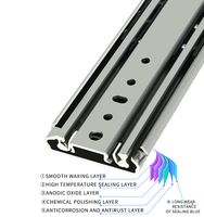 Rails coulissants robustes à 3 sections détachables de 76 pouces de large et de 2,5 mm avec une capacité de charge de 220 kg dans les armoires industrielles de camping-car.