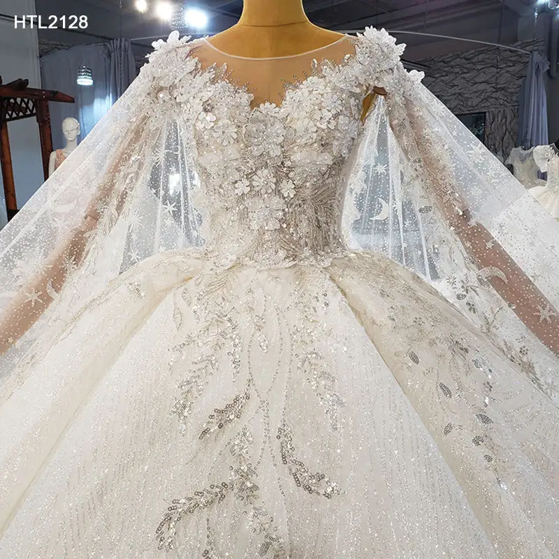 Janc ember HTL2128-1 Großhandel Luxus 3D Blume Elegante Braut Ballkleid Brautkleider