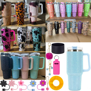 H2.0 all'ingrosso della mucca moda 40 oz nuova tazza con coperchio di paglia in acciaio inox a doppia parete a prova di perdite a vuoto Tumbler per i viaggi - Product Image 1