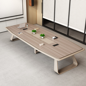 Mesa de Reuniones de Madera de Alta Calidad con Diseño Moderno de 4m 5m para 10 Personas, Mesa de Conferencia para Oficina - Product Image 2