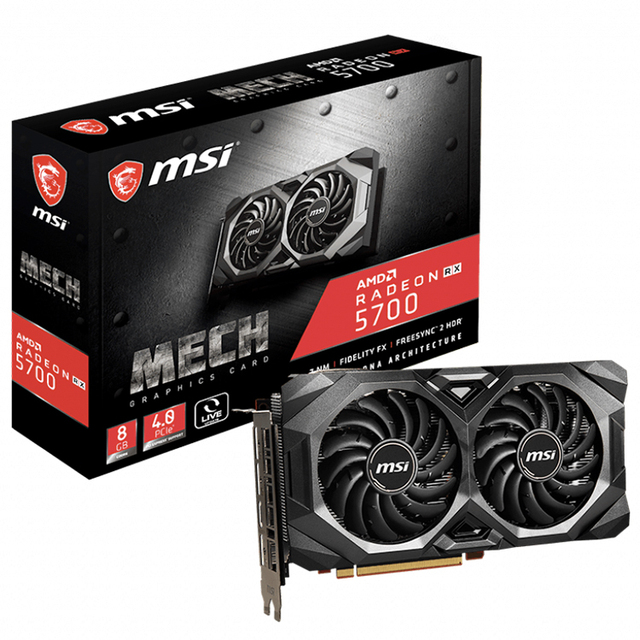 MSI AMD Radeon RX 5700 MECH Used Gaming Graphics Card with 8GB GDDR6 256-bit Memory and 14Gbps Memory Speed Video Card