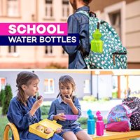 Botella de Agua Deportiva de Plástico para Niños, Libre de BPA, con Tapa de Empuje y Tirador, Reutilizable, para la Escuela y Actividades al Aire Libre