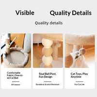 Arbre à chat intégré en bois et sisal avec lit pour chat, griffoir sans poussière, modèle MP17-K, toutes saisons, vente en gros