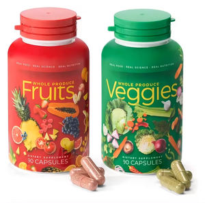 Suplemento alimenticio integral natural Super frutas y verduras en una cápsula de vitaminas - Product Image 1