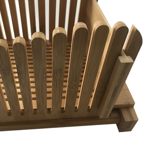Bamboo <b>Draining</b> <b>Rack</b> For Kitchen Dish Drying Natural Wood Color Foldable Design - Product Image 5