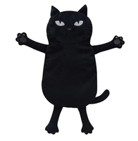 Micro-ondes Heat Pack Lavande Graines De Lin Amovible Et Lavable Poupée De Chat Noir Pour Épaule Et Cou Oreiller Coussin Chauffant