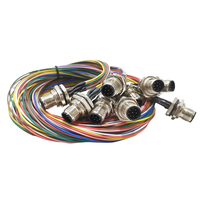 2 3 4 5 6 8 12 17 Pin a B D Xcode Kabel Tahan Air Pria Wanita IP67 Cetakan Lurus Sinyal Panel Mount Konektor M12