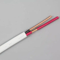 Kabel Listrik Aman BVVB PVC Berlapis Pipih Kawat Tembaga Padat Kembar 2 Inti 1.5 2.5 4.0 6.0 Selubung Putih Inti Kembar 300/500v