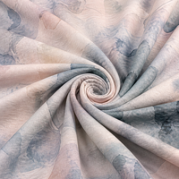 Tissu tissé imprimé à la main en polyester et élasthanne, de haute qualité, personnalisé, effet aquarelle, teint à la main, pour vêtements, directement de l'usine