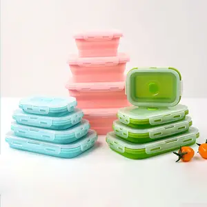 Large capacity square silica gel cross-border hot sales silica box high temperature resistant work sealed lunch box