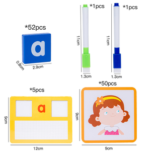 Cube de 52 mots en bois avec stylo pour enfant, jeu cognitif coloré et amusant, <span class=keywords><strong>alphabet</strong></span> 2 faces, jeu de cartes avec stylo, CPC CE - Product Image 5