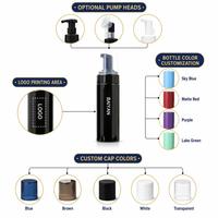 Flacon de nettoyant visage personnalisé 100ml/120ml/150ml/200ml, savon liquide, cylindre en plastique PET, pompe pulvérisatrice, impression sérigraphique, cosmétique
