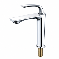 Robinet de lavabo en alliage de zinc pour commande en gros, eau froide, haute qualité, finition électrolytique