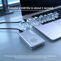 علبة خارجية لـ ITGZ Thunderbolt 3 M.2 SSD بالجملة، سرعة 40 جيجابت في الثانية، شريحة مزدوجة، من سبائك الألومنيوم، قرص صلب خارجي مخصص