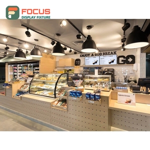 เคาน์เตอร์บริการคาเฟ่ความจุสูง แผงกระจกนิรภัย โซนแสดงสินค้าเสริม เคาน์เตอร์บริการด้านหน้า - Product Image 5