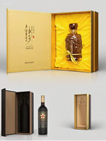 Ensemble de boîtes d'emballage de liqueur en carton rigide mat de luxe personnalisé éponge pour champagne whisky bouteilles de vin rouge boîte-cadeau en papier de verre