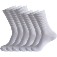 Chaussettes de sport blanches unies en gros, chaussettes de tennis unisexes bon marché pour l'entraînement