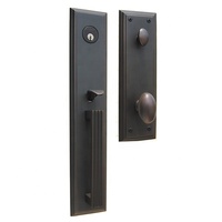 Cerradura de Puerta Doble Abatible Estilo Europeo Retro Bronce para Puerta de Madera Sólida con Manija