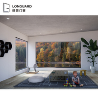 Vidriera Panorámica de Piso a Techo, Fija, Moderna, de Aluminio, con Marco Delgado y Vidrio Tintado, para Villas y Hoteles