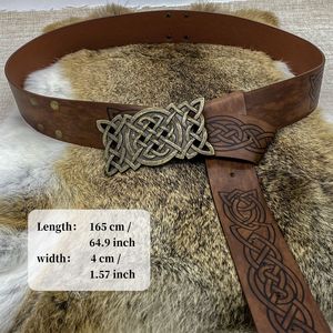 Cintura Vichinga Uomo Cintura Medievale Cuoio Cintura Fibbia Costume Cosplay LARP Rievocazione Halloween - Product Image 2