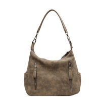 Sac fourre-tout à bandoulière grande capacité pour femme, avec fermeture éclair, sangle unique, design texturé et original, idéal pour les étudiantes et les navetteuses