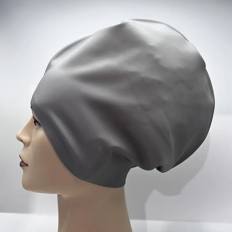 Topi renang rambut panjang ekstra besar wanita, topi renang silikon 100% ukuran besar 29cm tahan air untuk wanita