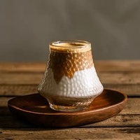 Tasses à Cappuccino en Verre Transparent de Forme Unique 220ml 310ml avec Logo Personnalisé – Nouveauté Créative pour Café, Latte et Café Glacé – Vente Flash