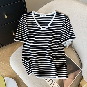 Annshine – T-shirts slim pour femmes, <span class=keywords><strong>manches</strong></span> <span class=keywords><strong>courtes</strong></span>, coupe courte, avec logo décoratif, pour le printemps et l'automne (vente en gros) - Product Image 4