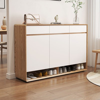 Meuble à chaussures d'entrée en bois massif, grande capacité de rangement, armoire de rangement et de séparation pour la maison
