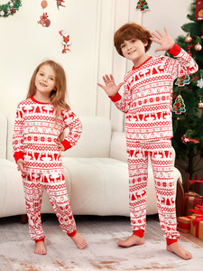 Disfraz familiar de Navidad de alta calidad estilo europeo-americano, diseño de alce de dibujos animados para otoño, manga larga, de Spandex/Poliéster, anti-bolitas - Product Image 3