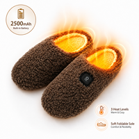 Chaussons chauffants d'intérieur pour femmes, chauffe-pieds rechargeables avec 3 niveaux de chaleur, batterie 2500 mAh, chaussures d'hiver électriques pour la maison
