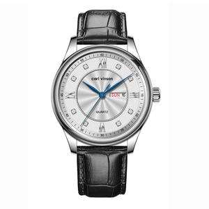 Nouvelle montre à quartz pour couple avec bracelet en cuir imperméable décontracté à double calendrier - Product Image 3
