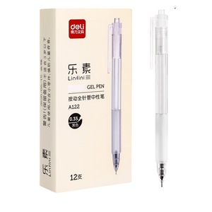 Deli Linfini Gel Pen 0.35Mm Black Push Button Office School Use 12 Pack - Product Image 5