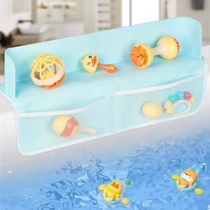 Protection anti-éclaboussures d'angle pour baignoire bébé/enfant avec étagère de jeu amovible pour douche et baignoire - Product Image 6
