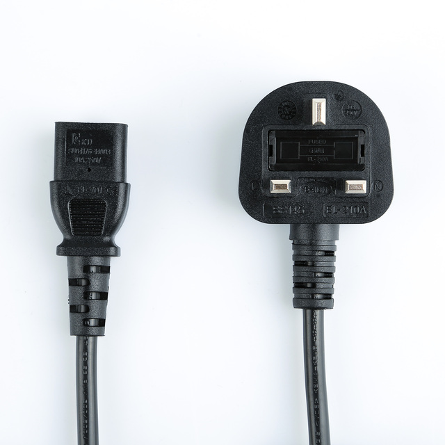 High Quality British Standard Power Cable 10A 250V 1.5m 3-core 0.75 square Black for Household Appliances