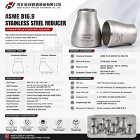Raccord de tuyauterie en acier inoxydable forgé à souder bout à bout, réducteur concentrique de haute qualité BW ASME B16.9 A234 SCH40 304 316 1/2" 3/4" – Garantie 1 an